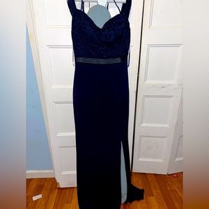 Long dark blue dress